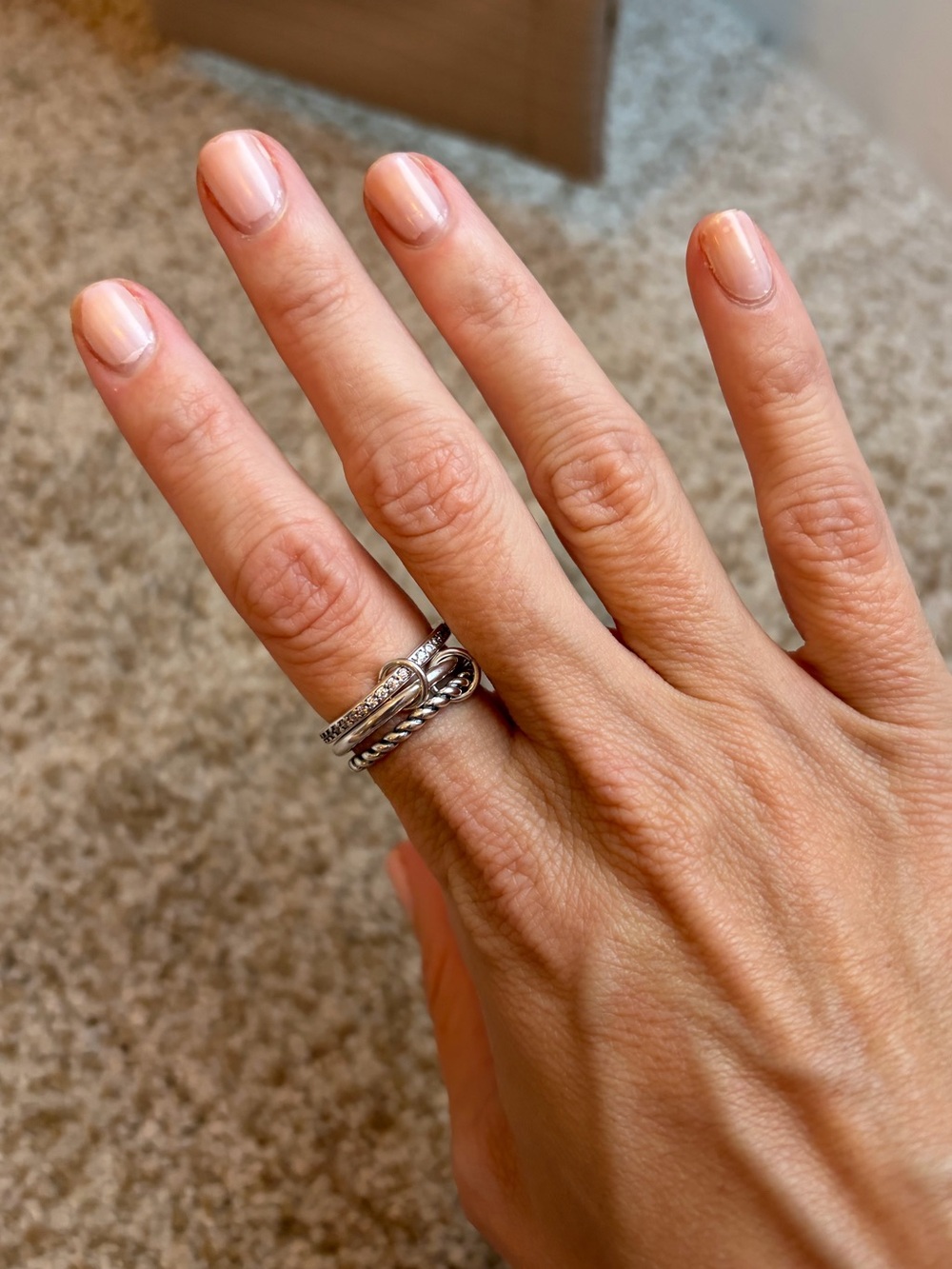 New! 925 Sterling Silver Spinelli Kilcollin Inspired Interlocking Ring Size 7 - Picture 9 of 10